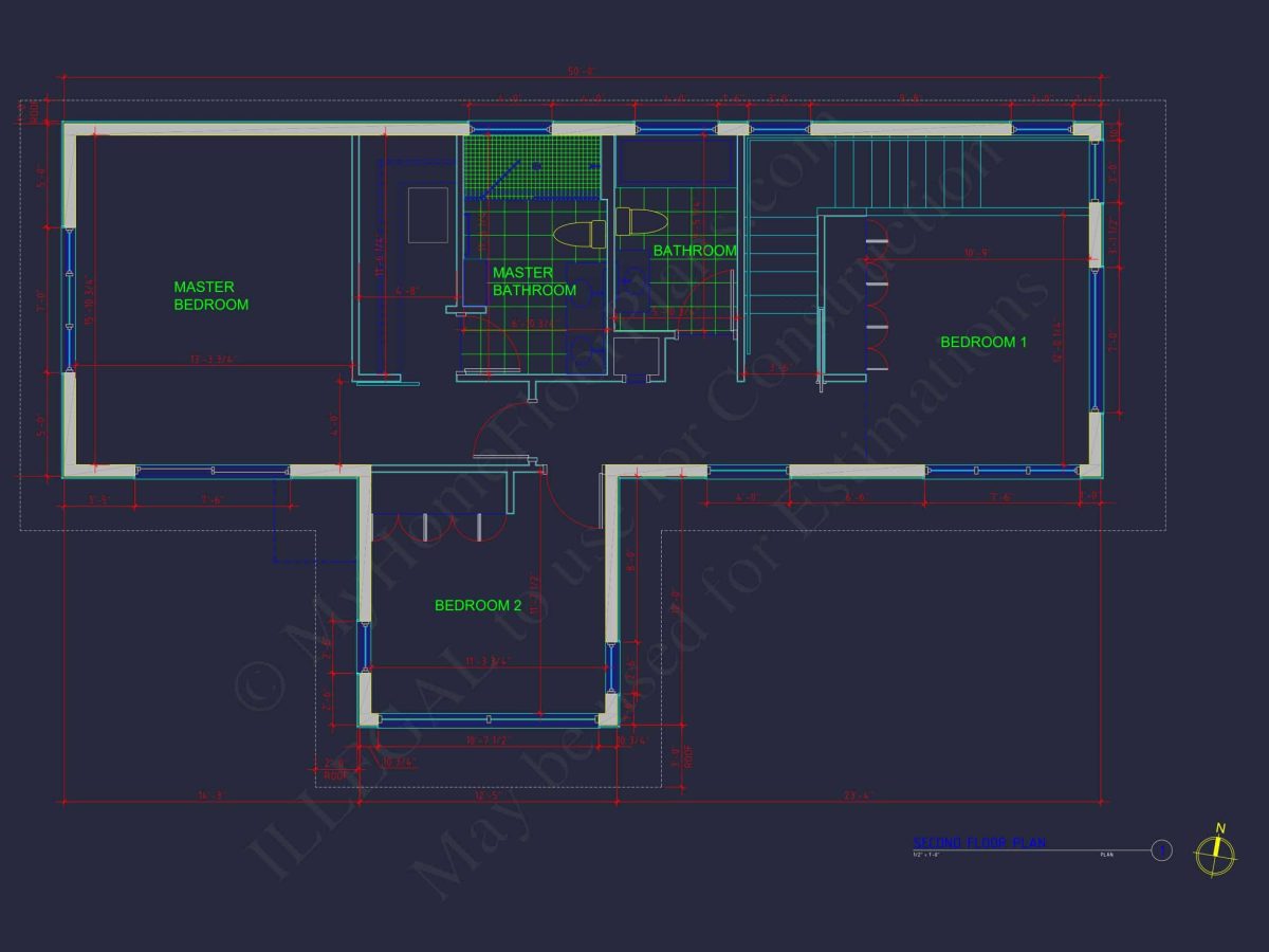 Modern 2-Story house Plan with CAD Blueprint Designs