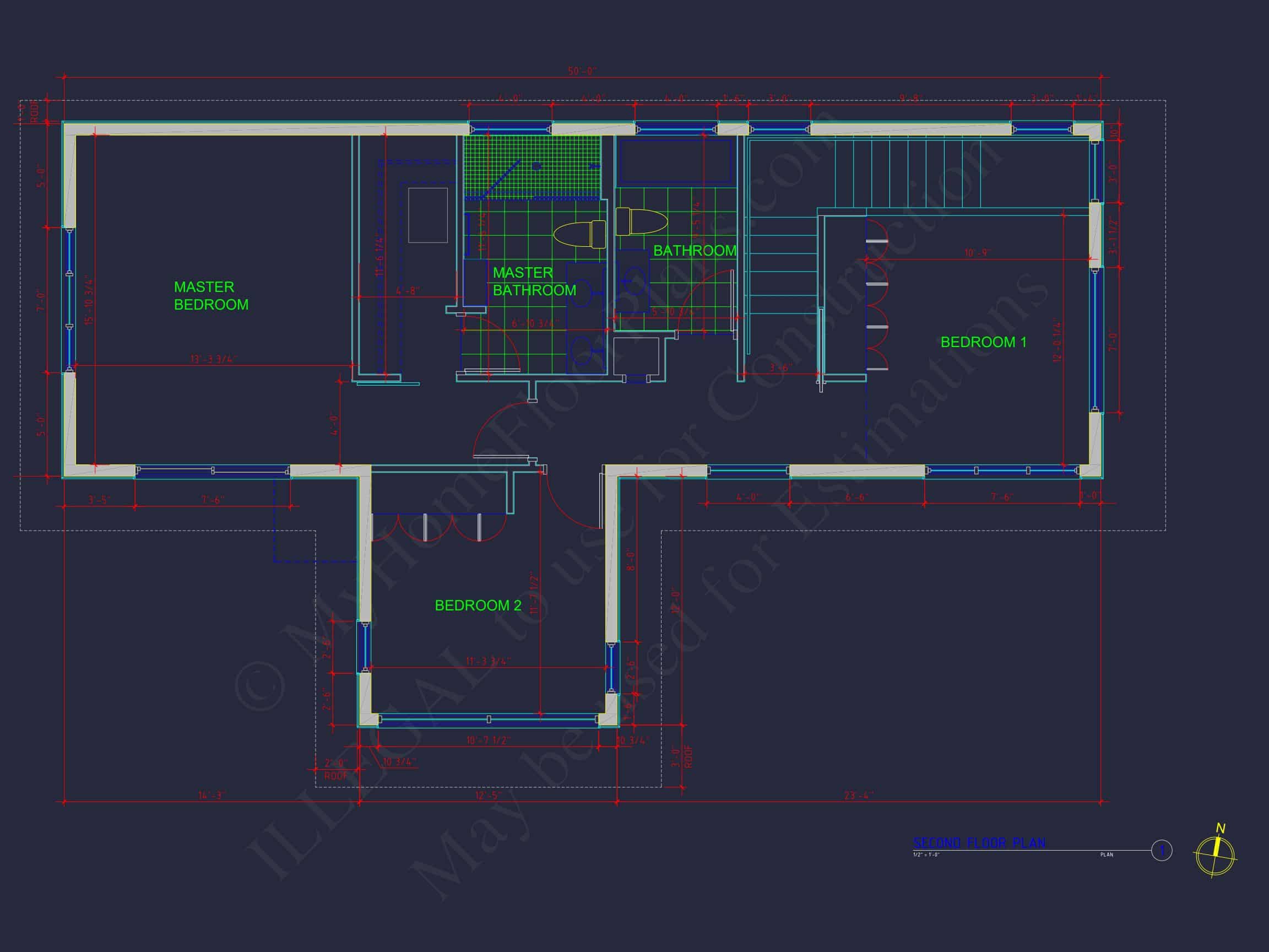 Modern 2-Story house Plan with CAD Blueprint Designs