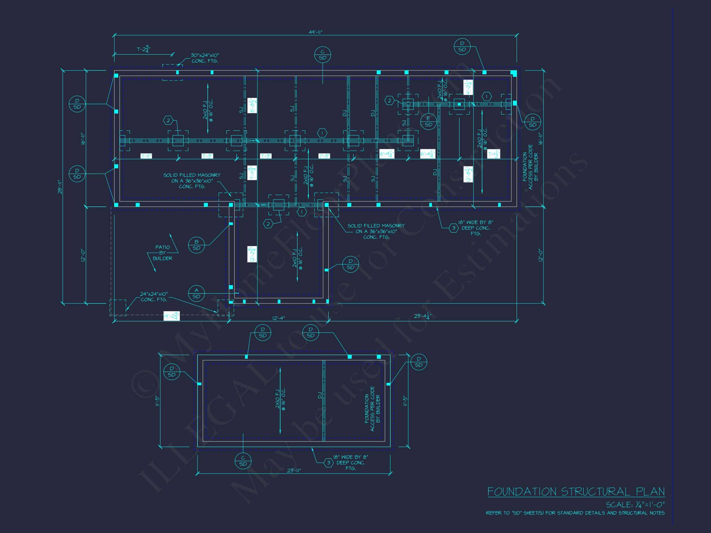 Modern 2-Story house Plan with CAD Blueprint Designs