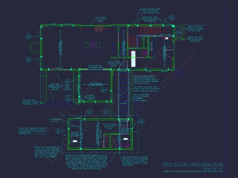 Modern 2-Story house Plan with CAD Blueprint Designs
