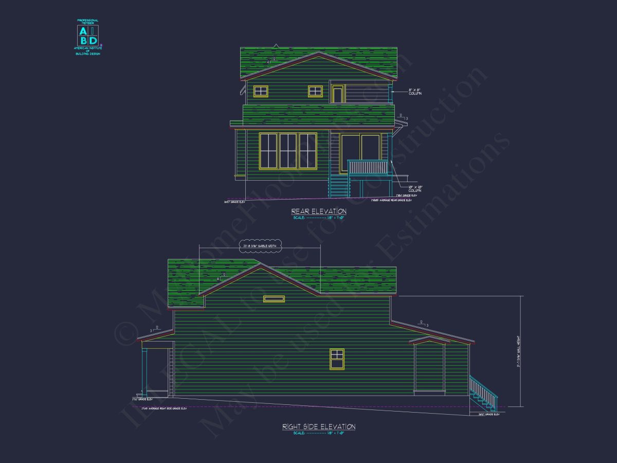 Modern 2-Story house Plan with CAD Designs and Blueprint
