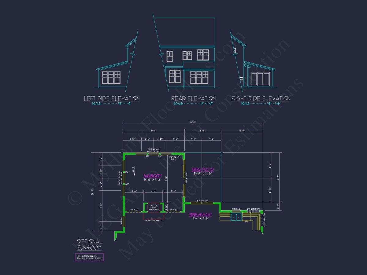 Modern 2-Story house Plan with Open Floor Plan and CAD Designs