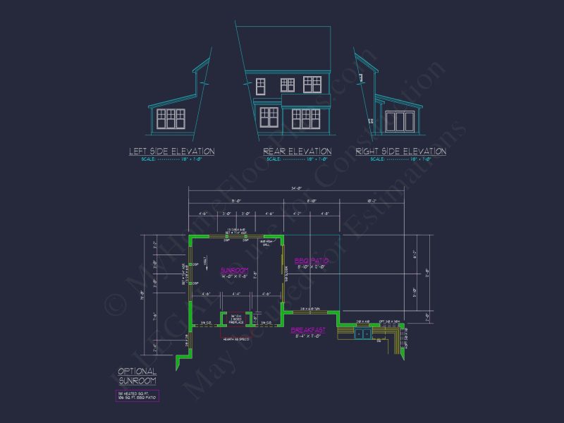 Modern 2-Story house Plan with Open Floor Plan and CAD Designs