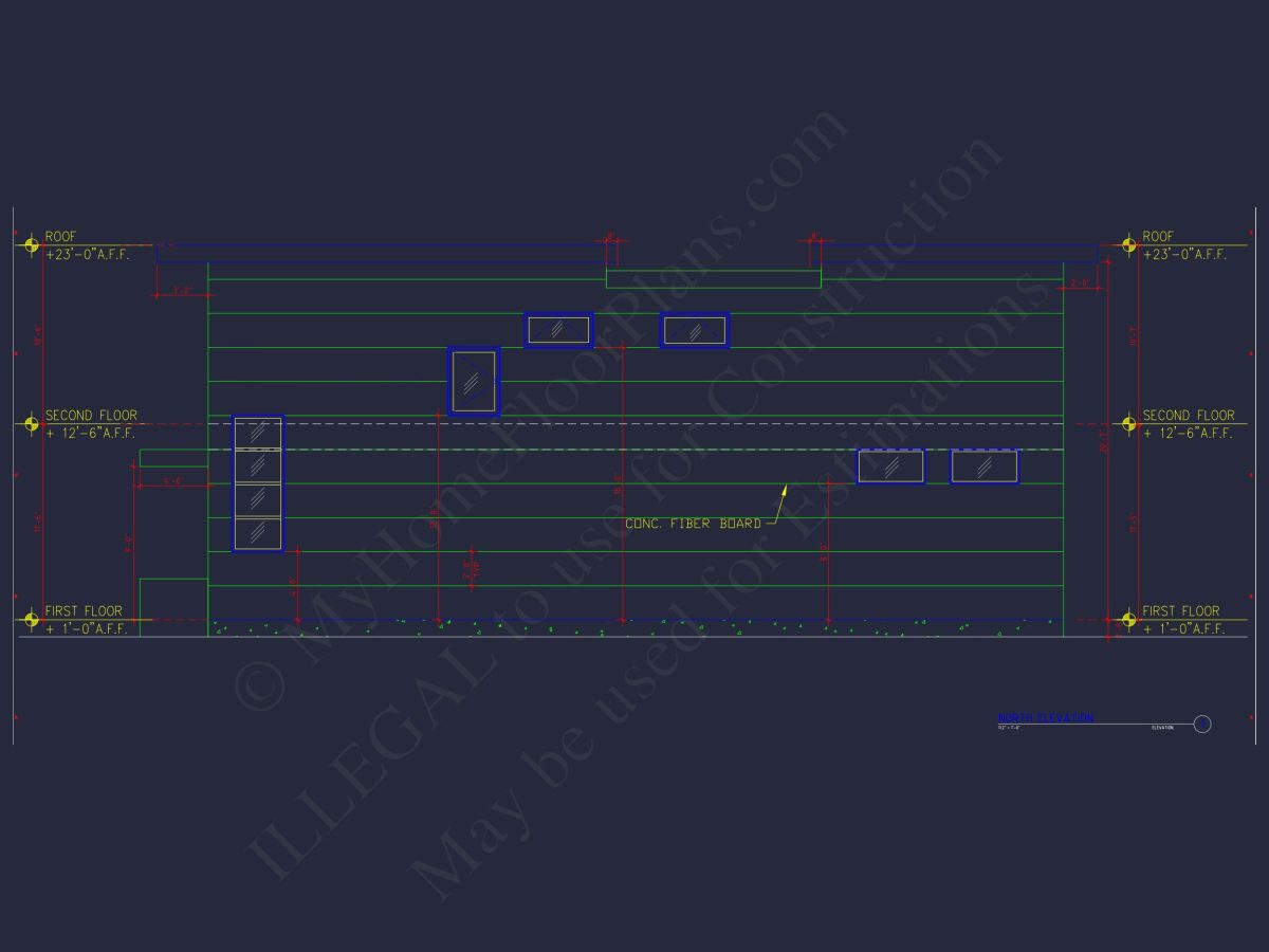 Modern 2-Story house Plan with CAD Blueprint Designs