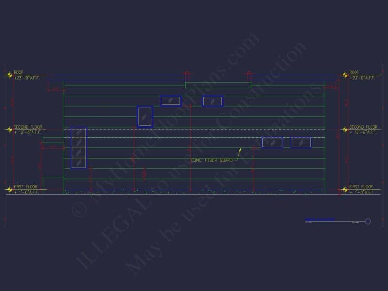 Modern 2-Story house Plan with CAD Blueprint Designs