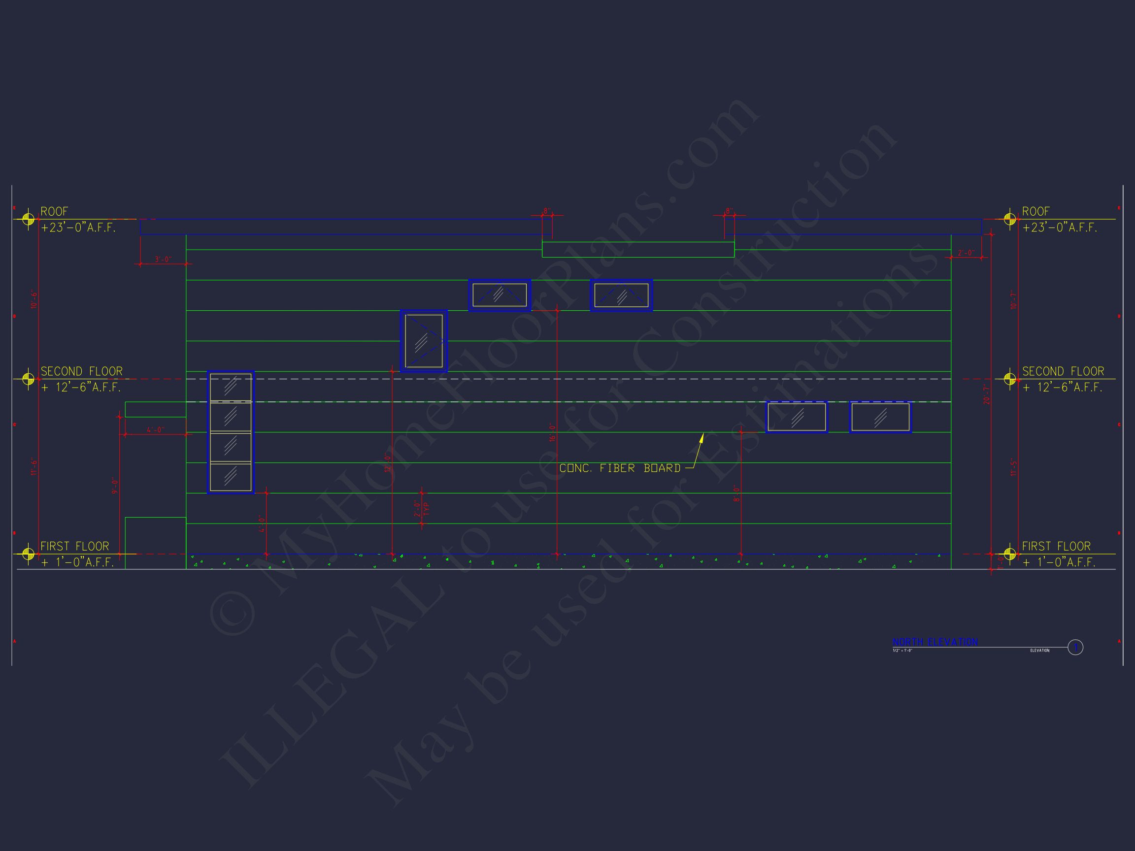 Modern 2-Story house Plan with CAD Blueprint Designs