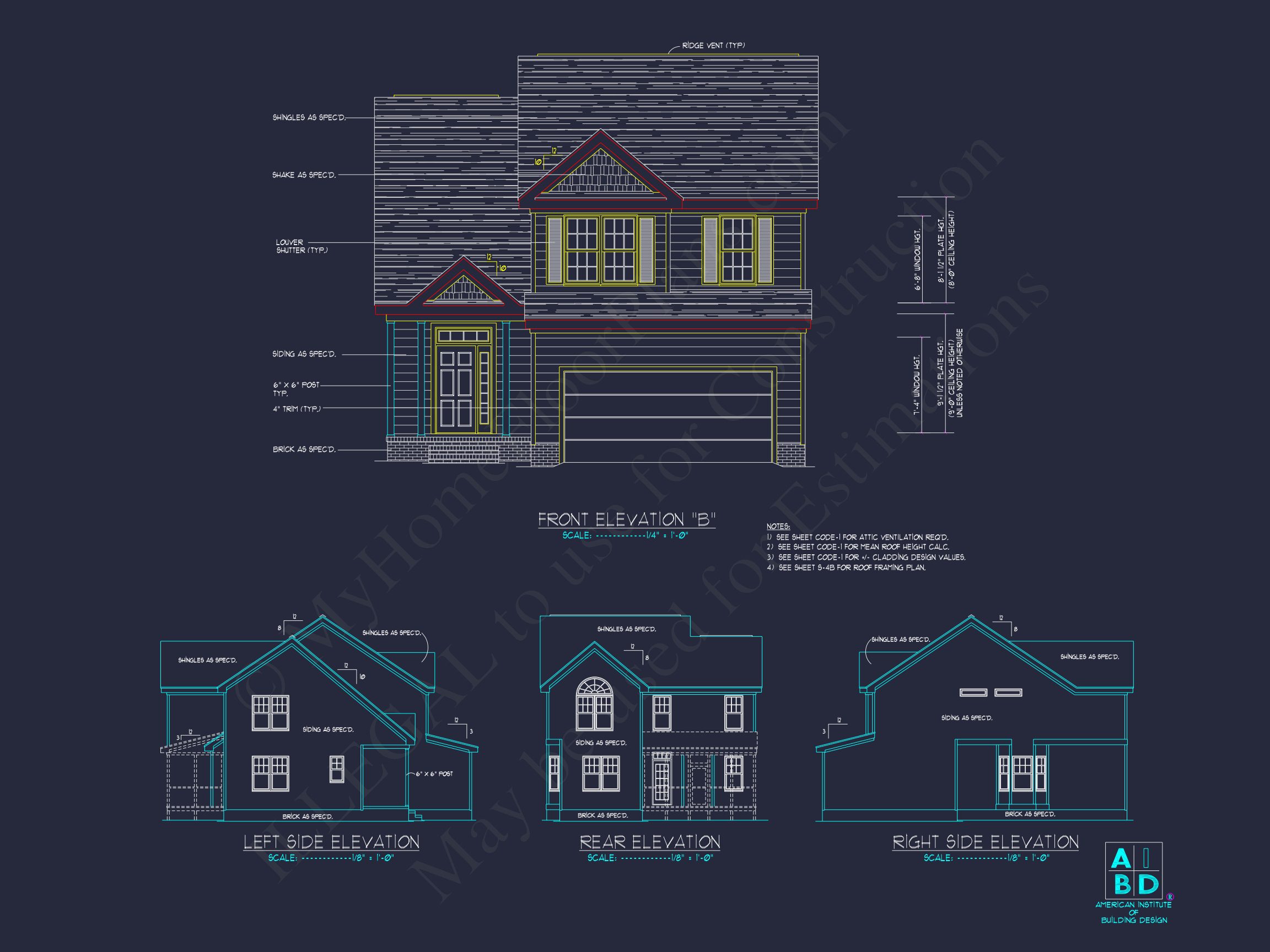 Modern 2-Story house Plan with CAD Designs and Blueprint