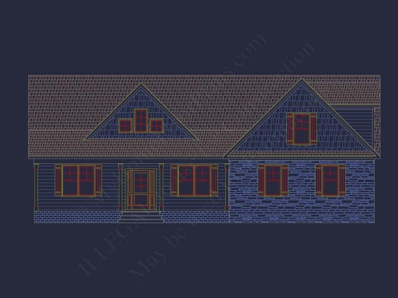 Modern 3-Bedroom house Plan with Spacious Layout and CAD Designs
