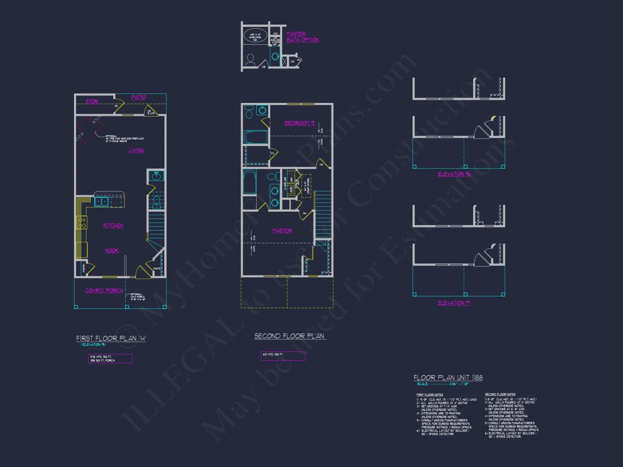 Modern 6-Unit Townhome Floor Plan with CAD Architecture Designs