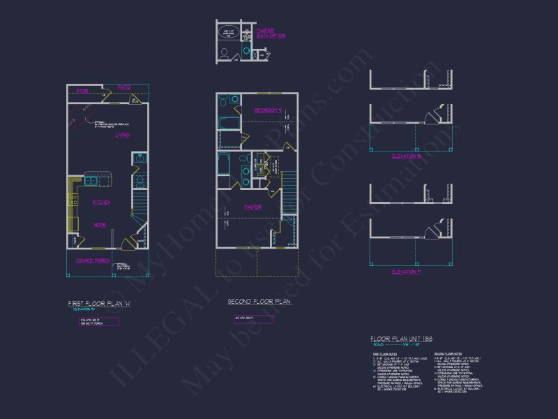 Modern 6-Unit Townhome Floor Plan with CAD Architecture Designs