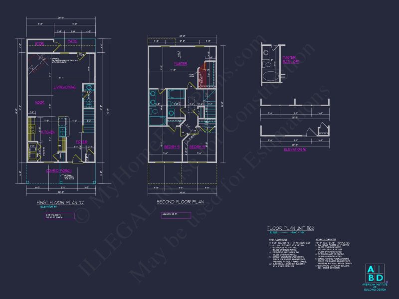 Modern 6-Unit Townhome Floor Plan with CAD Architecture Designs