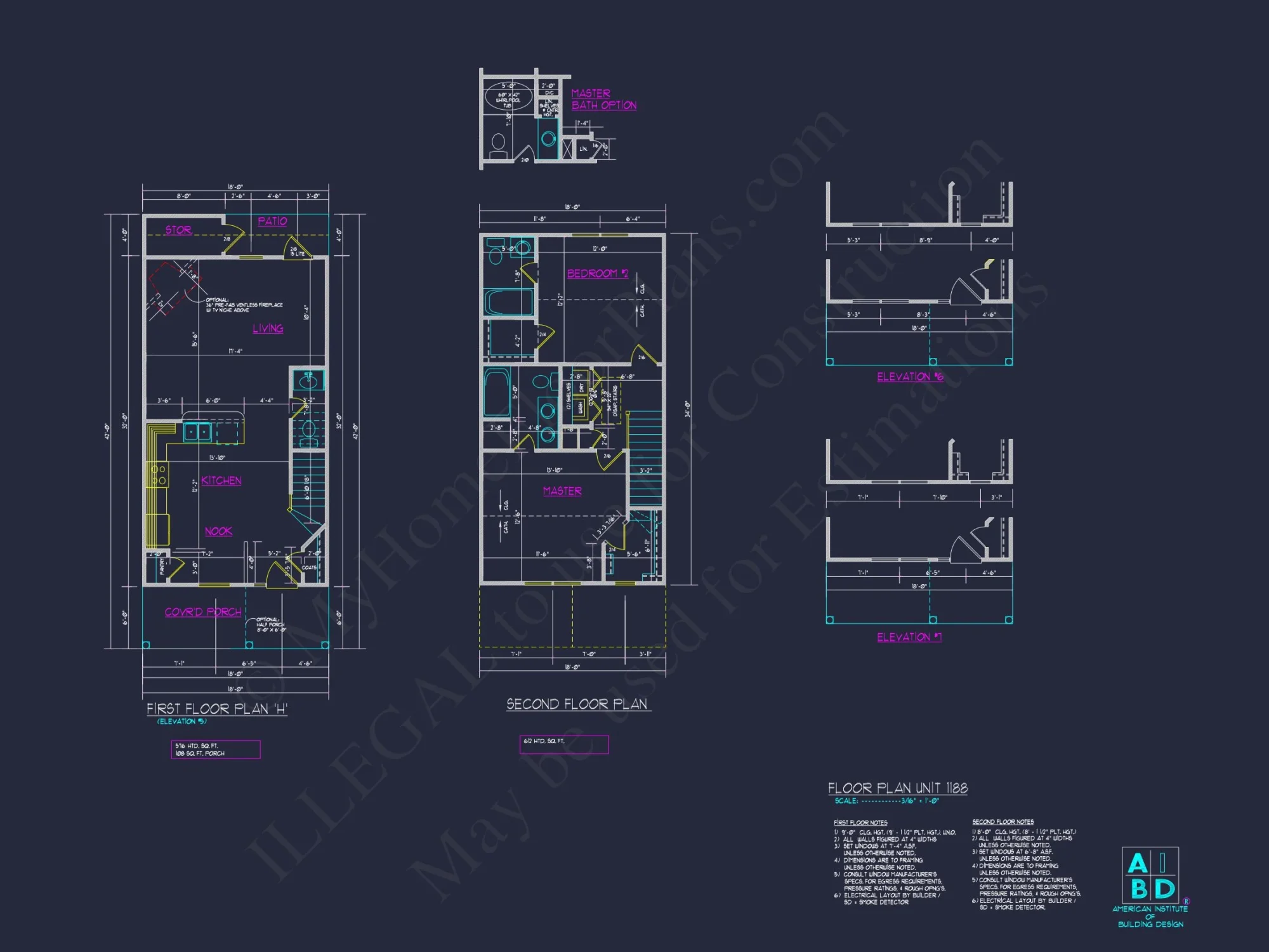 Modern 6-Unit Townhome Floor Plan with CAD Architecture Designs