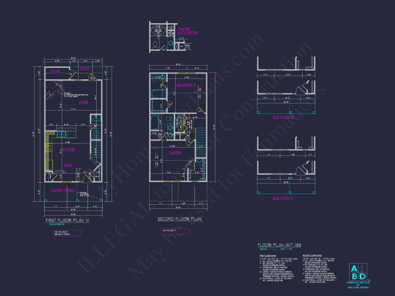 Modern 6-Unit Townhome Floor Plan with CAD Architecture Designs