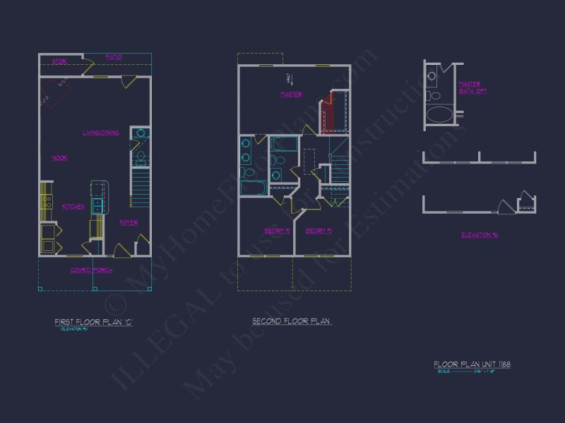 Modern 6-Unit Townhome Floor Plan with CAD Architecture Designs