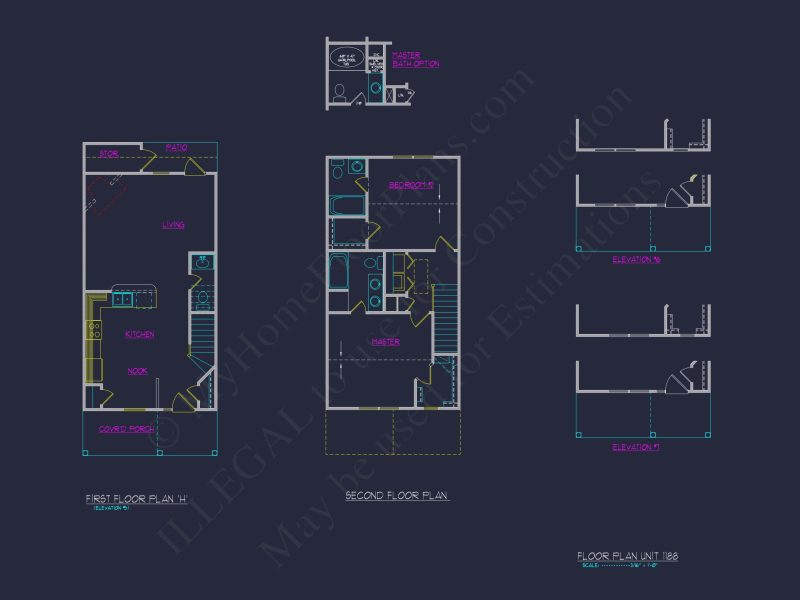 Modern 6-Unit Townhome Floor Plan with CAD Architecture Designs
