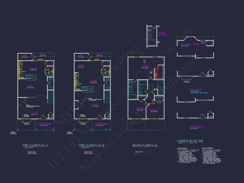 Modern 6-Unit Townhome Floor Plan with CAD Architecture Designs