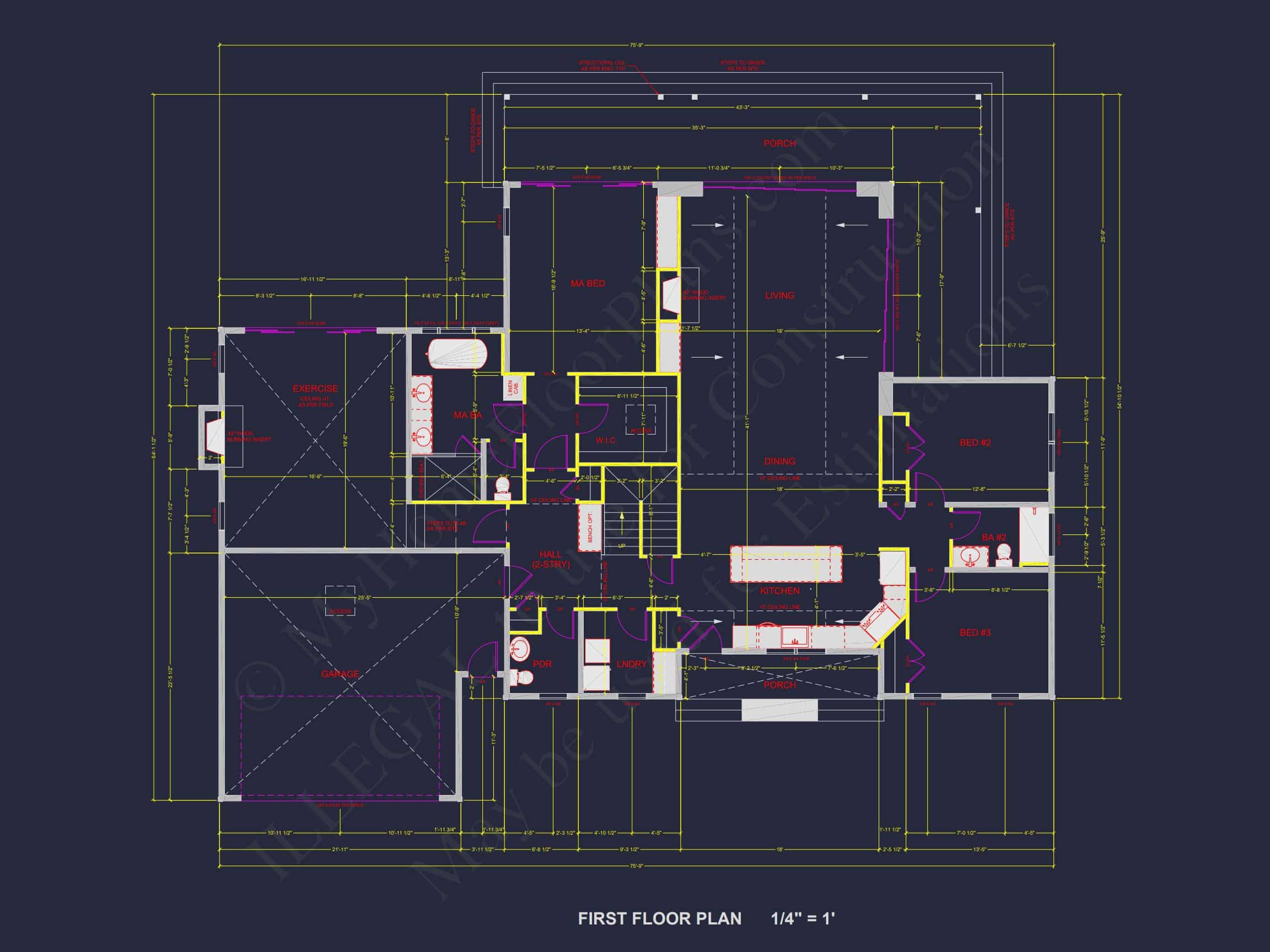 Modern Barn Style house Plan with 3 Bedrooms,2.5 Bath,CAD Designs