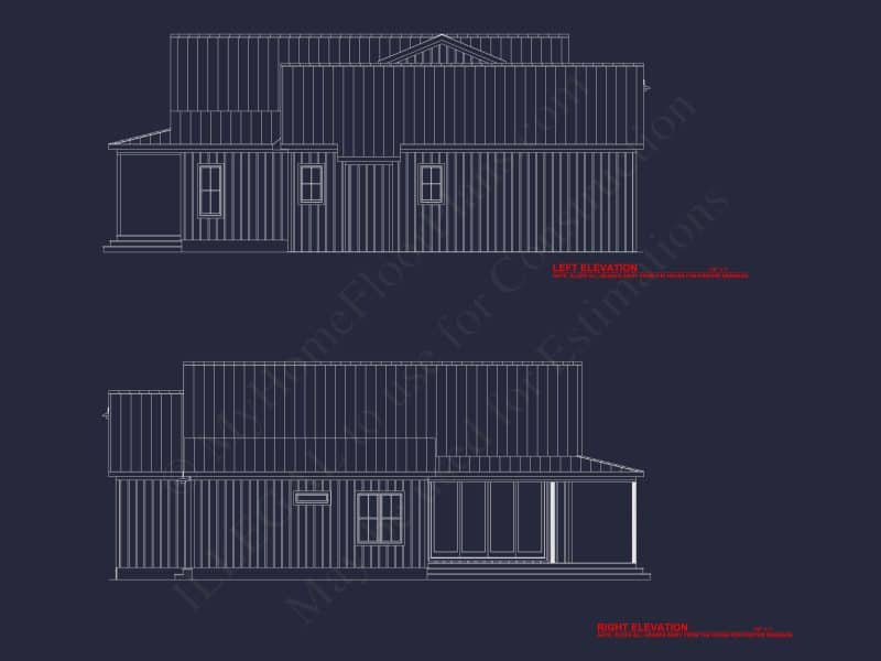 Modern Barn Style house Plan with 3 Bedrooms, 2.5 Bath, CAD Designs