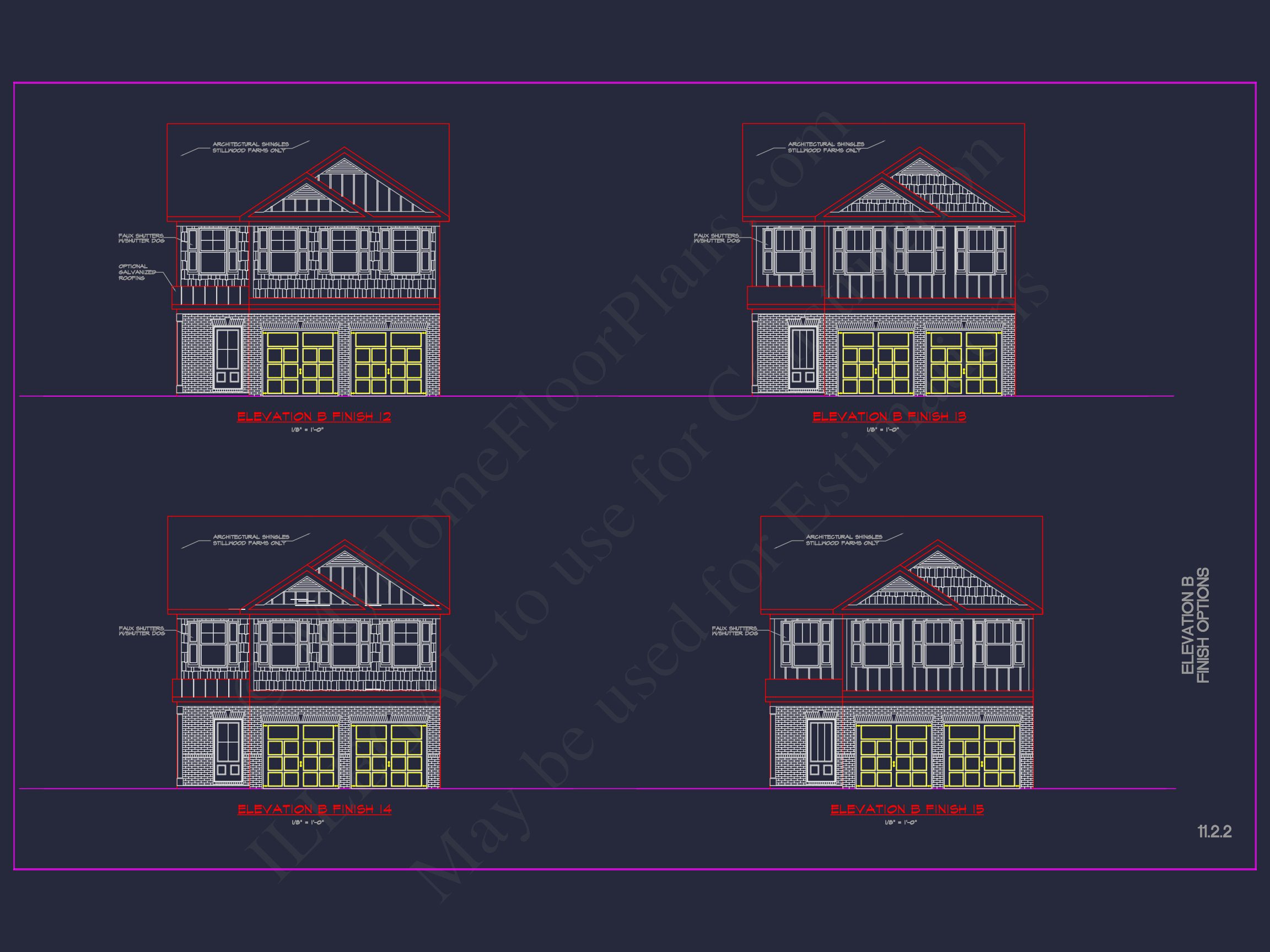 Modern CAD house Plan: 2-Story Floor Plan with Brick Design