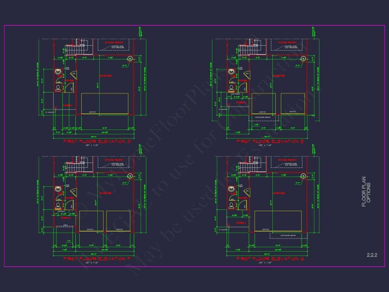 Modern CAD house Plan: 2-Story Floor Plan with Brick Design