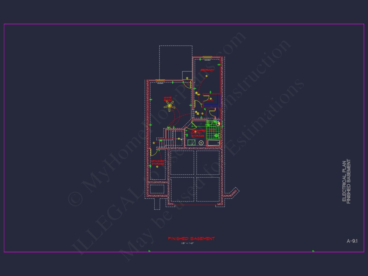 Modern CAD house Plan: 2-Story Floor Plan with Brick Design