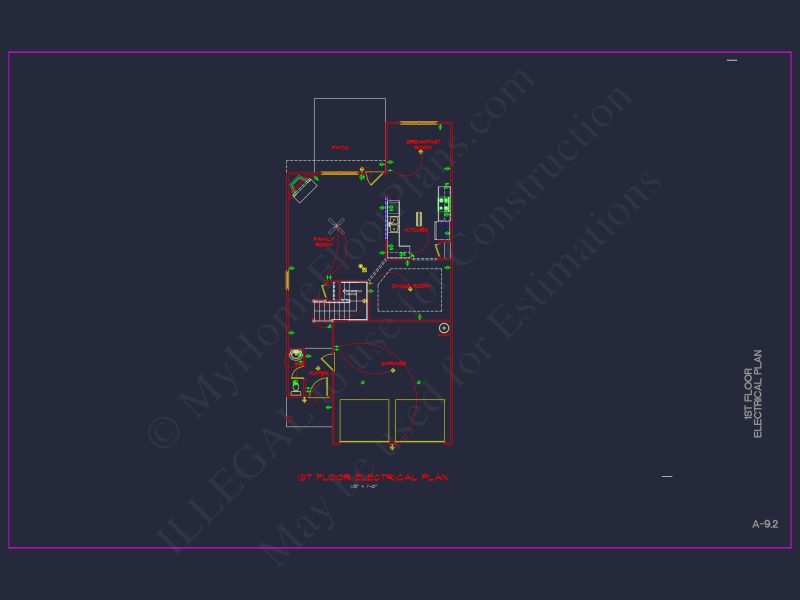 Modern CAD house Plan: 2-Story Floor Plan with Brick Design
