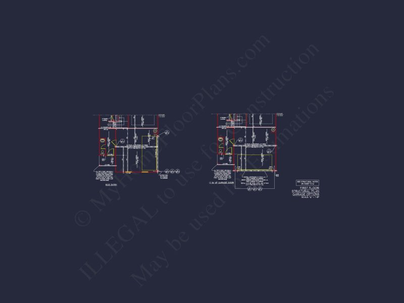 Modern CAD house Plan: 2-Story Floor Plan with Brick Design