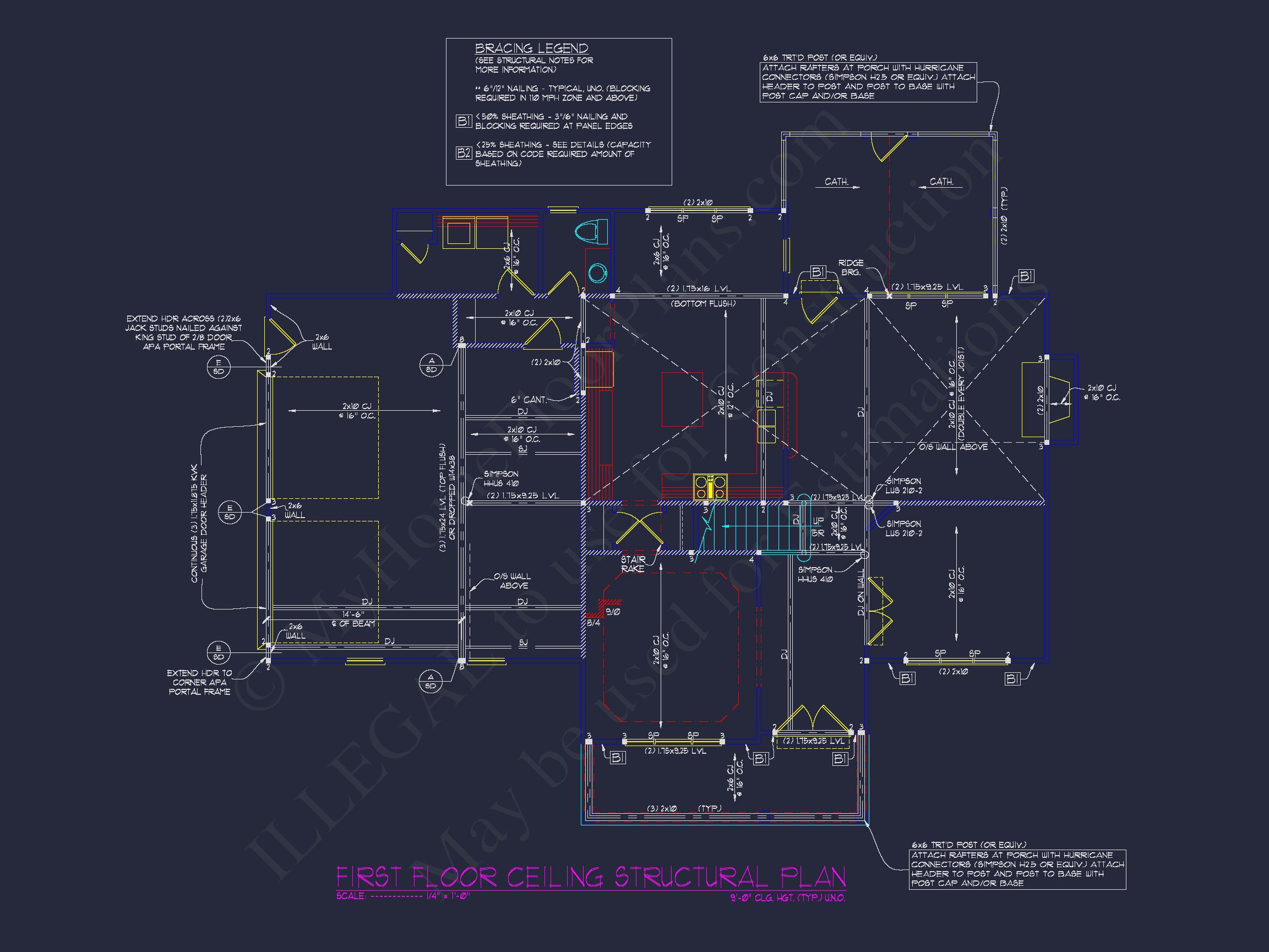 Modern CAD house Plan with 3 Beds,Basement,and 2.5 Baths