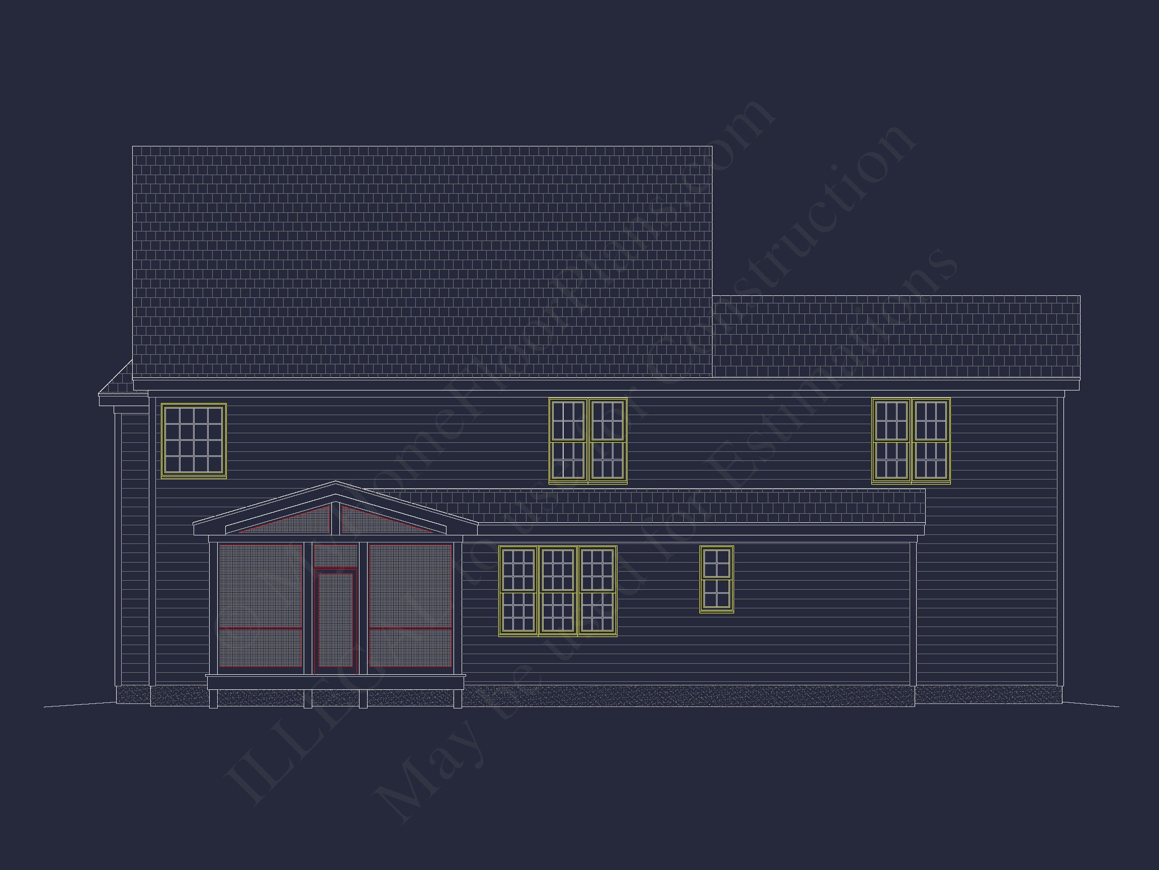 Modern CAD house Plan with 3 Beds,Basement,and 2.5 Baths