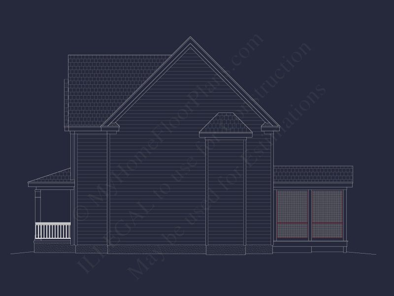 Modern CAD house Plan with 3 Beds, Basement, and 2.5 Baths