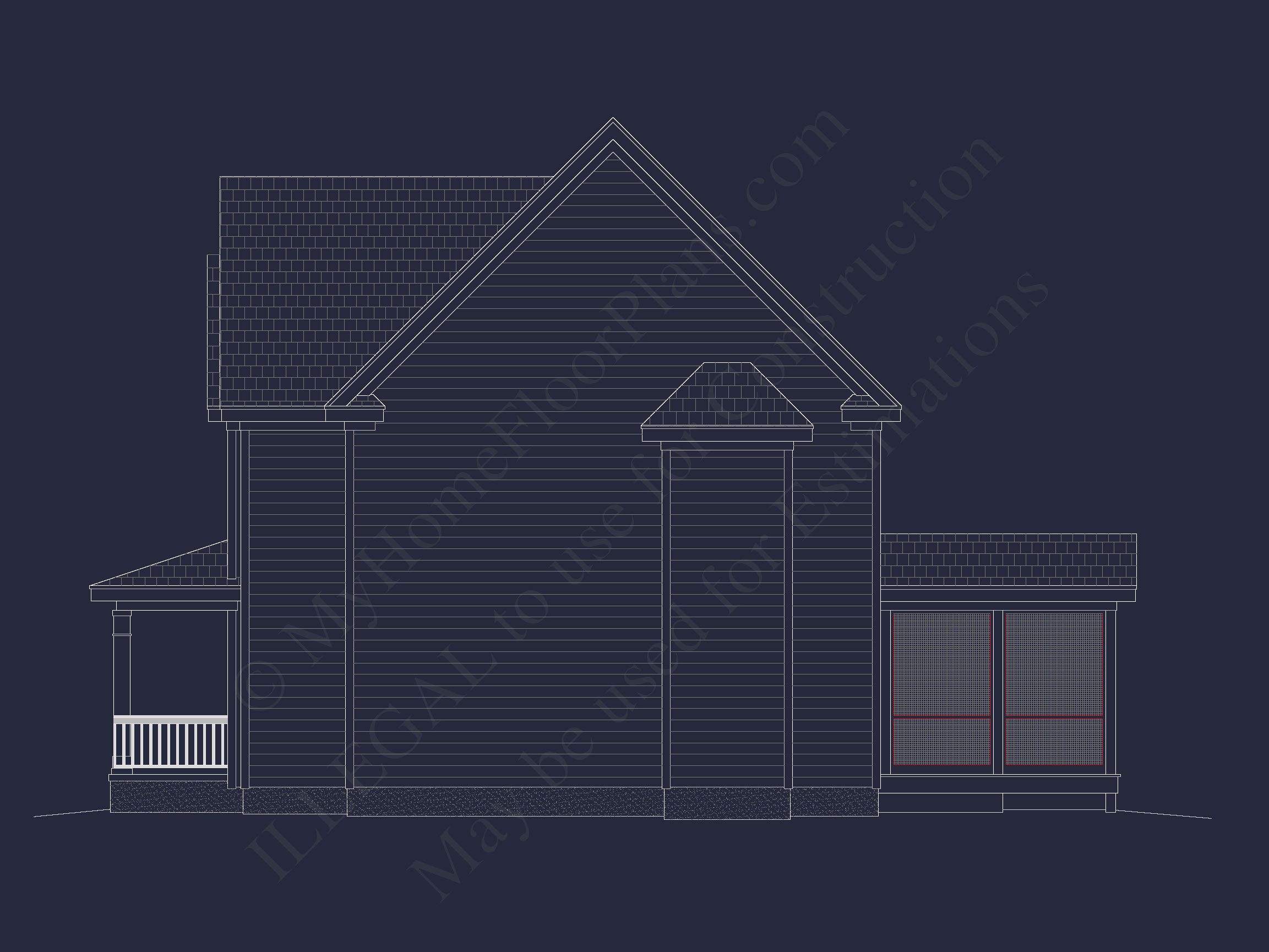 Modern CAD house Plan with 3 Beds,Basement,and 2.5 Baths
