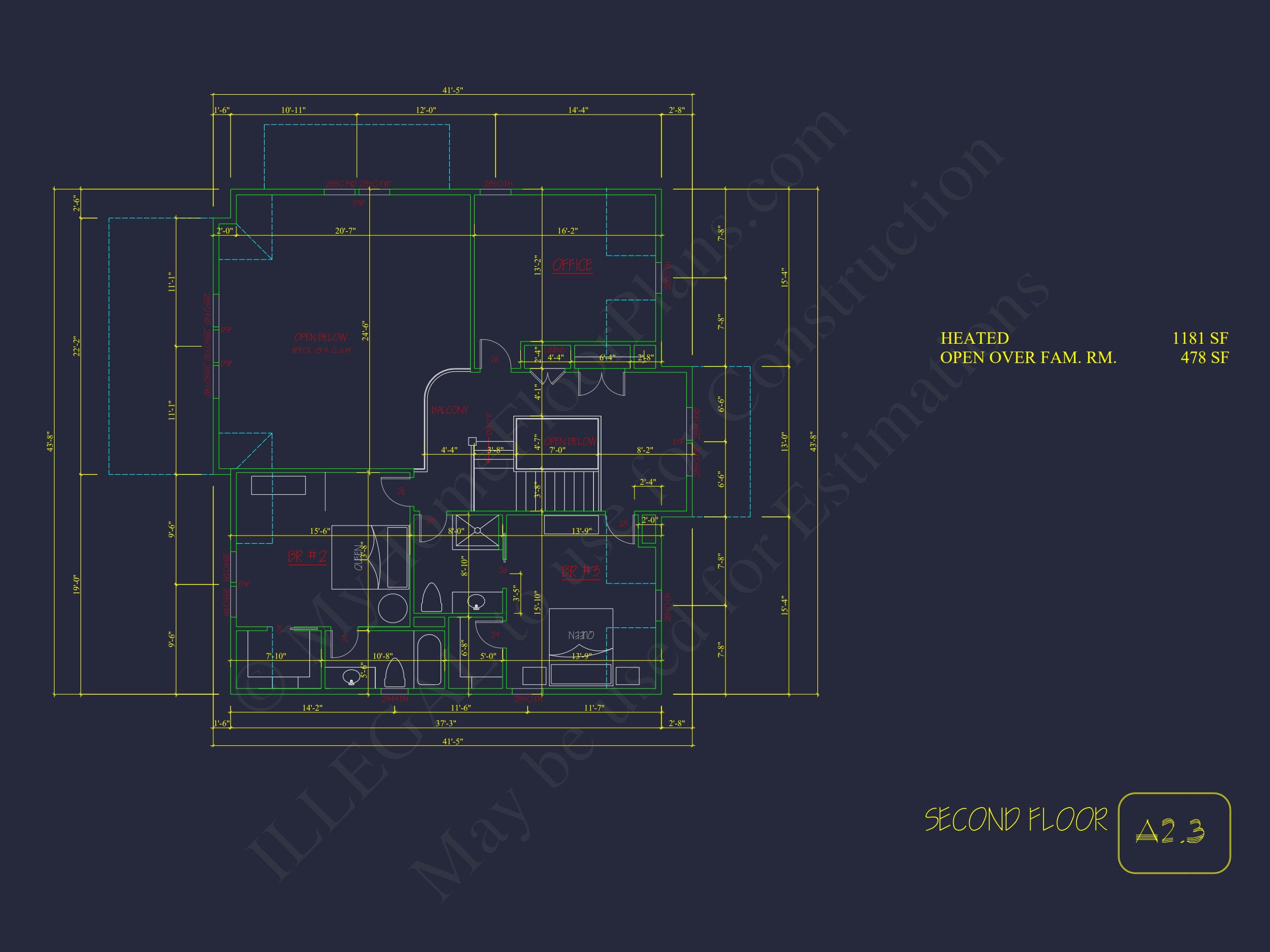 Modern Coastal house Plan with 2 Floors,3 Bedrooms,& CAD Designs