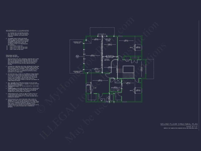Modern Coastal house Plan with 2 Floors, 3 Bedrooms, & CAD Designs