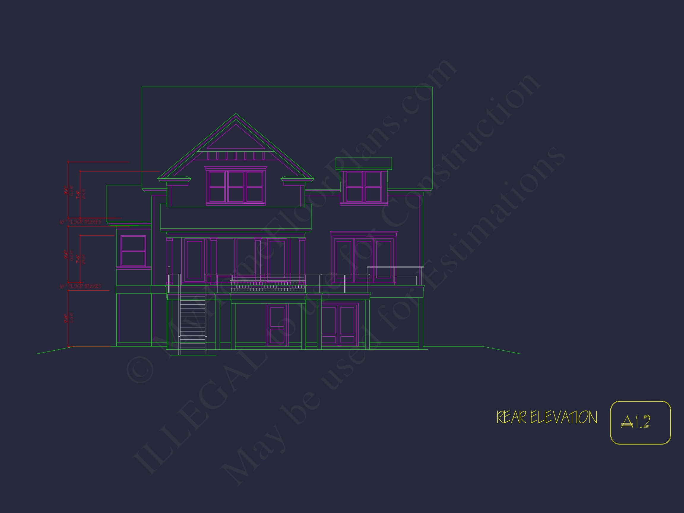 Modern Coastal house Plan with 2 Floors,3 Bedrooms,& CAD Designs