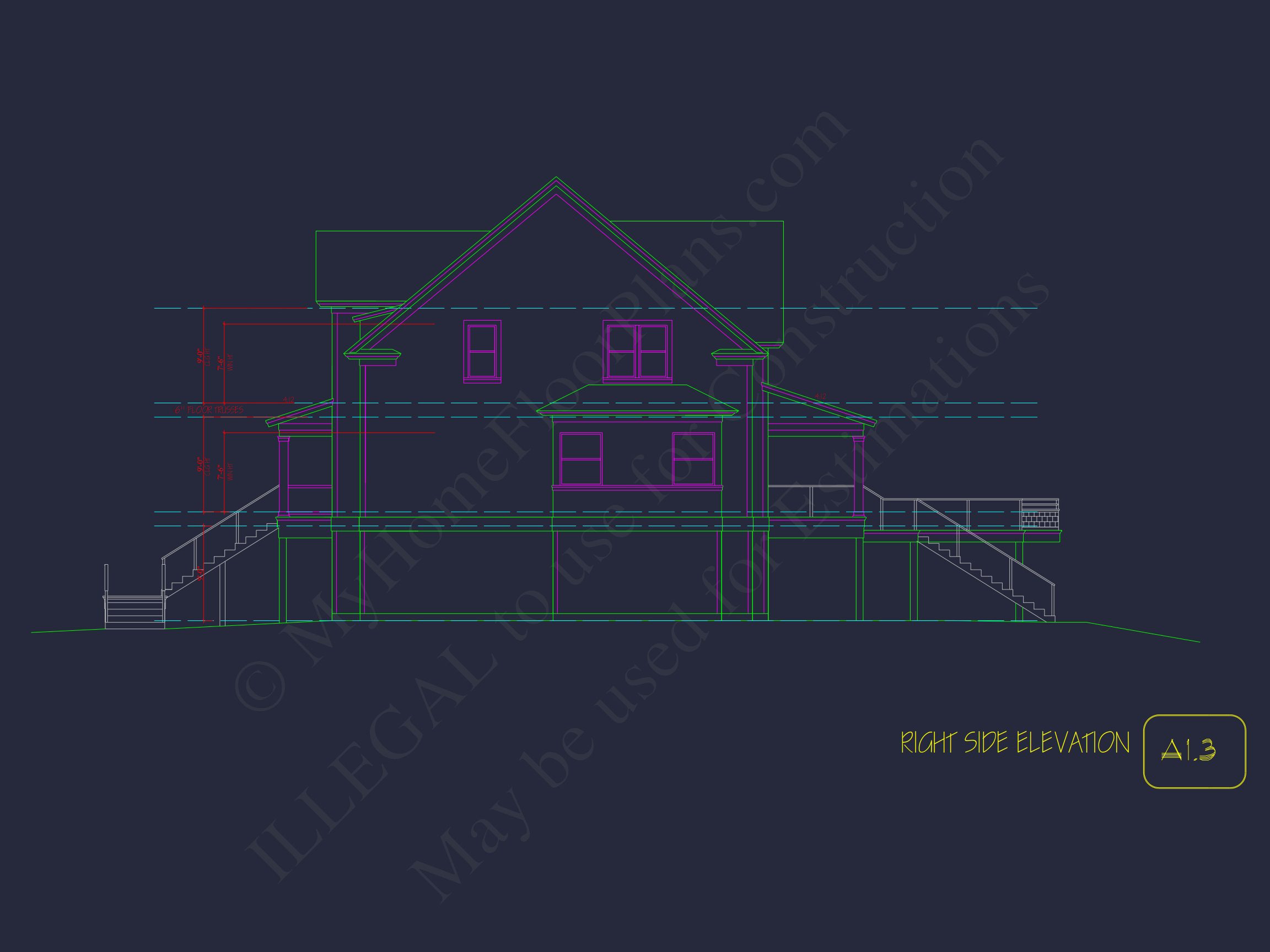 Modern Coastal house Plan with 2 Floors,3 Bedrooms,& CAD Designs