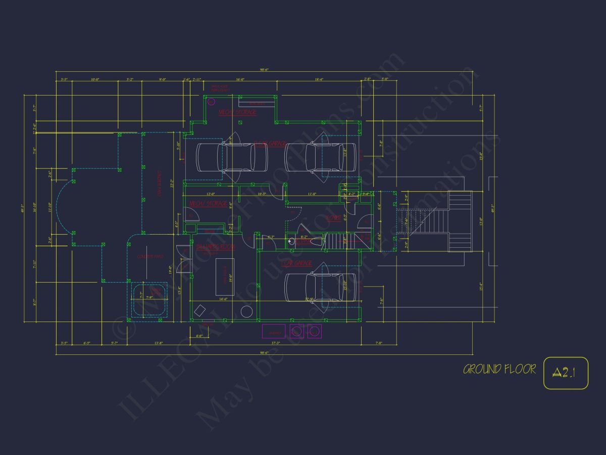 Modern Coastal house Plan with 2 Floors, 3 Bedrooms, & CAD Designs