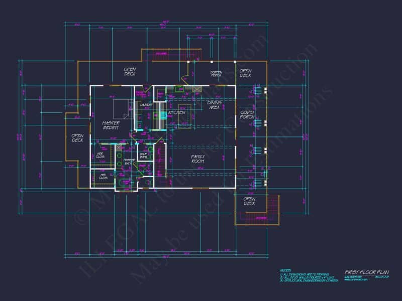 Modern Coastal house Plan with Detailed Blueprint & CAD Designs