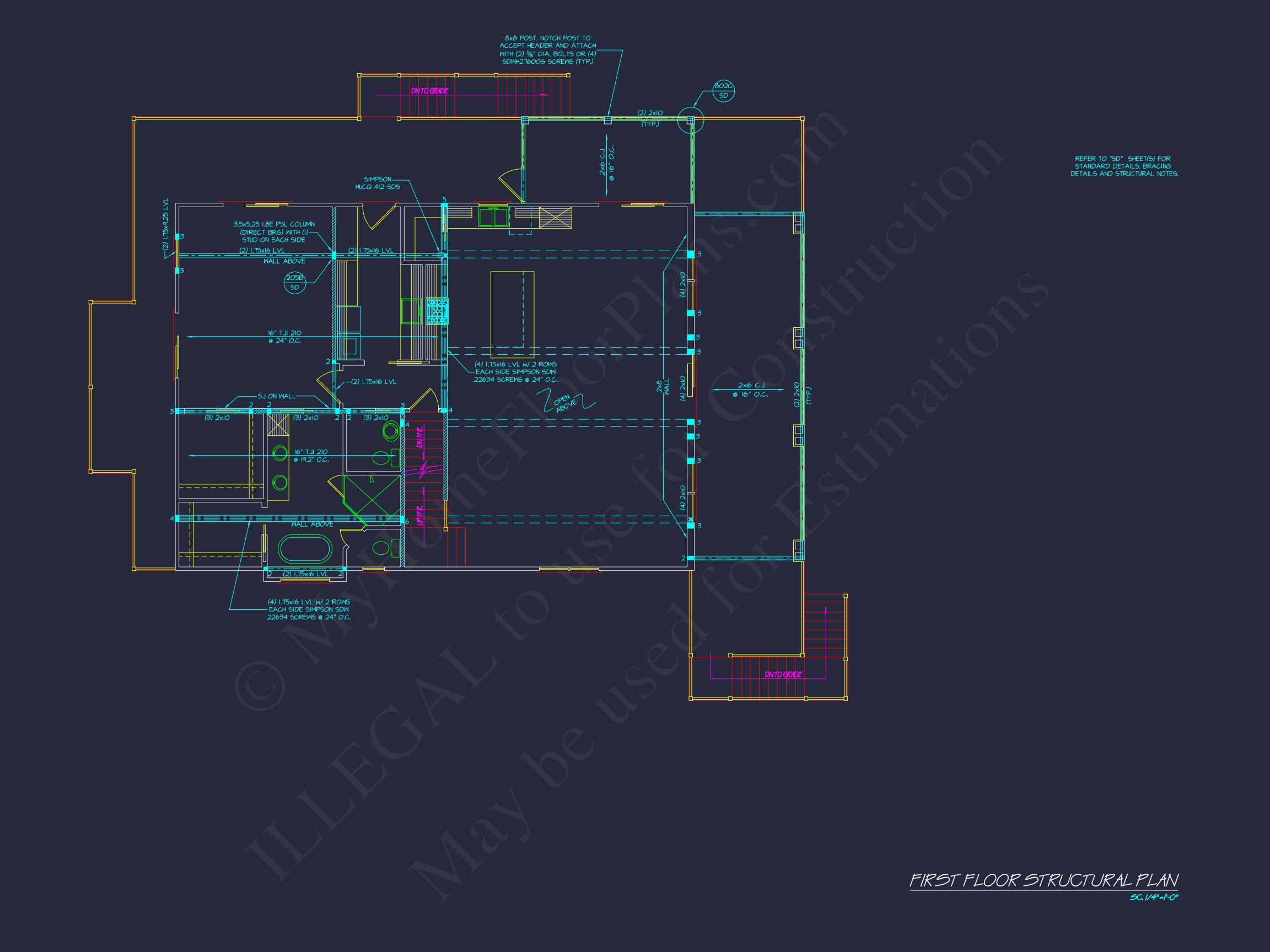 Modern Coastal house Plan with Detailed Blueprint & CAD Designs