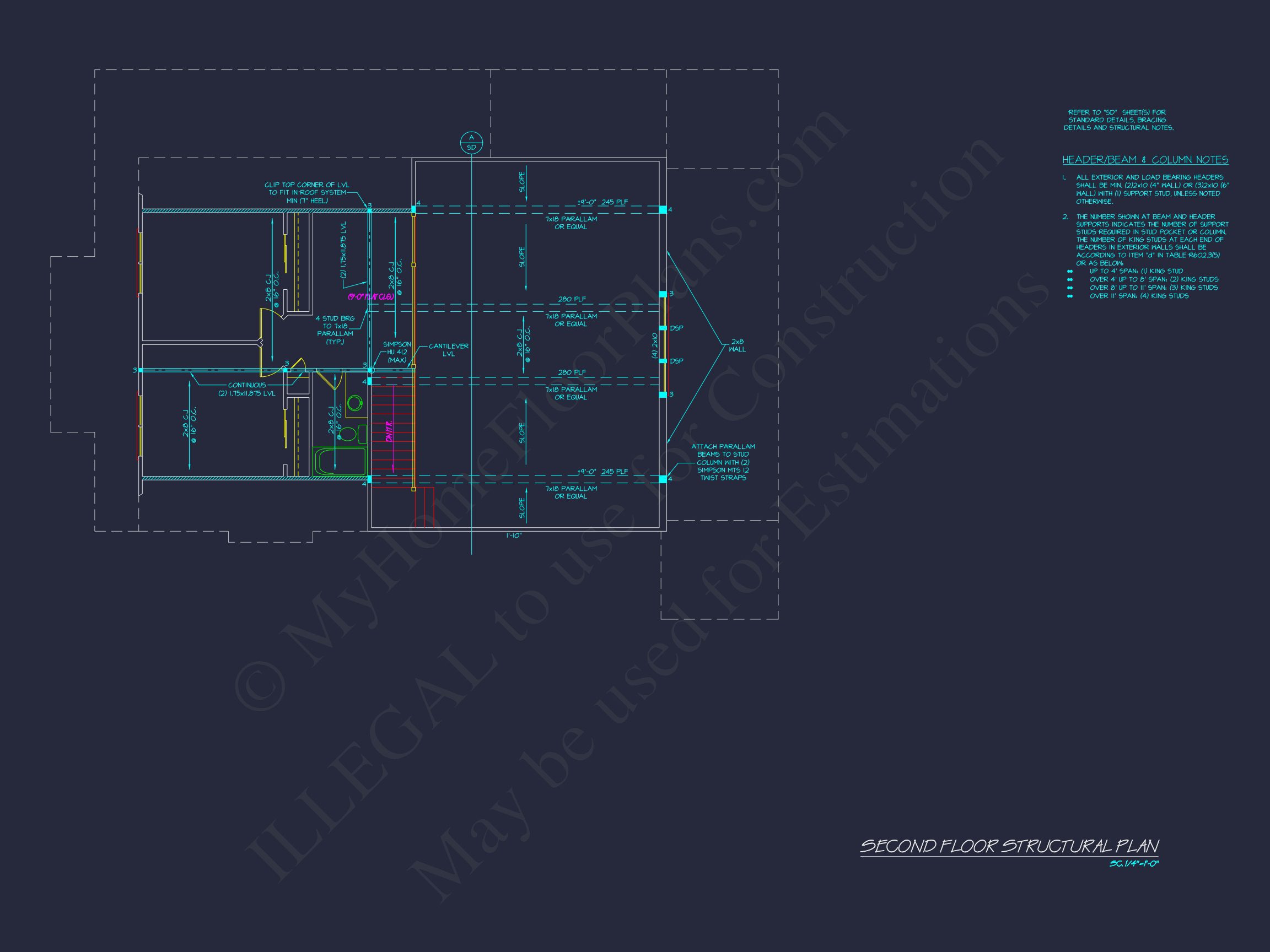 Modern Coastal house Plan with Detailed Blueprint & CAD Designs