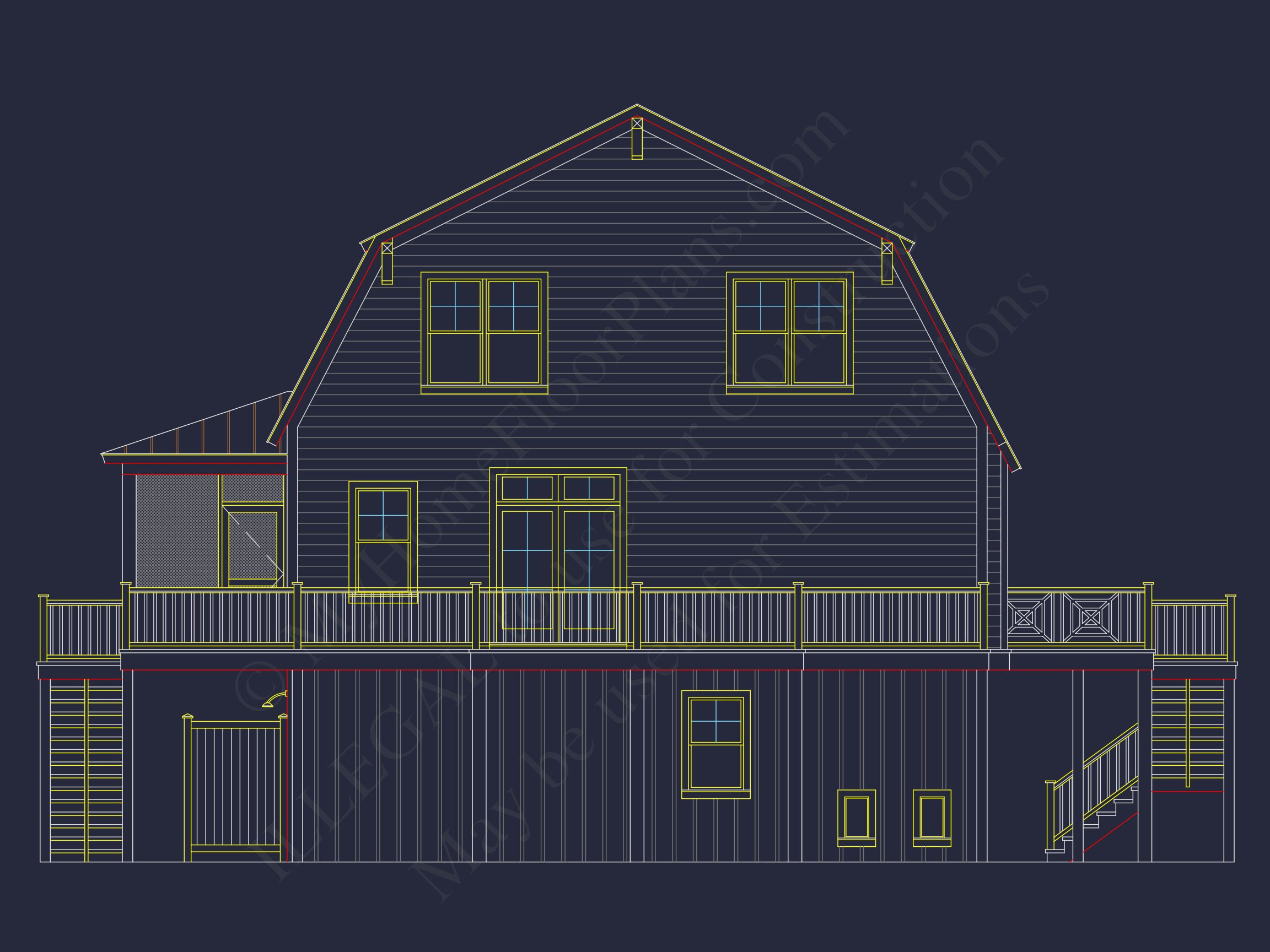 Modern Coastal house Plan with Detailed Blueprint & CAD Designs