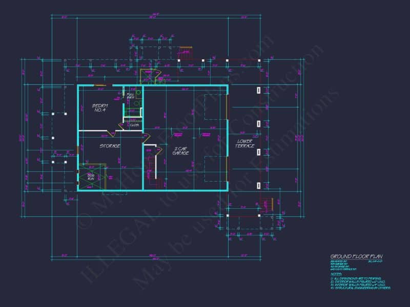 Modern Coastal house Plan with Detailed Blueprint & CAD Designs