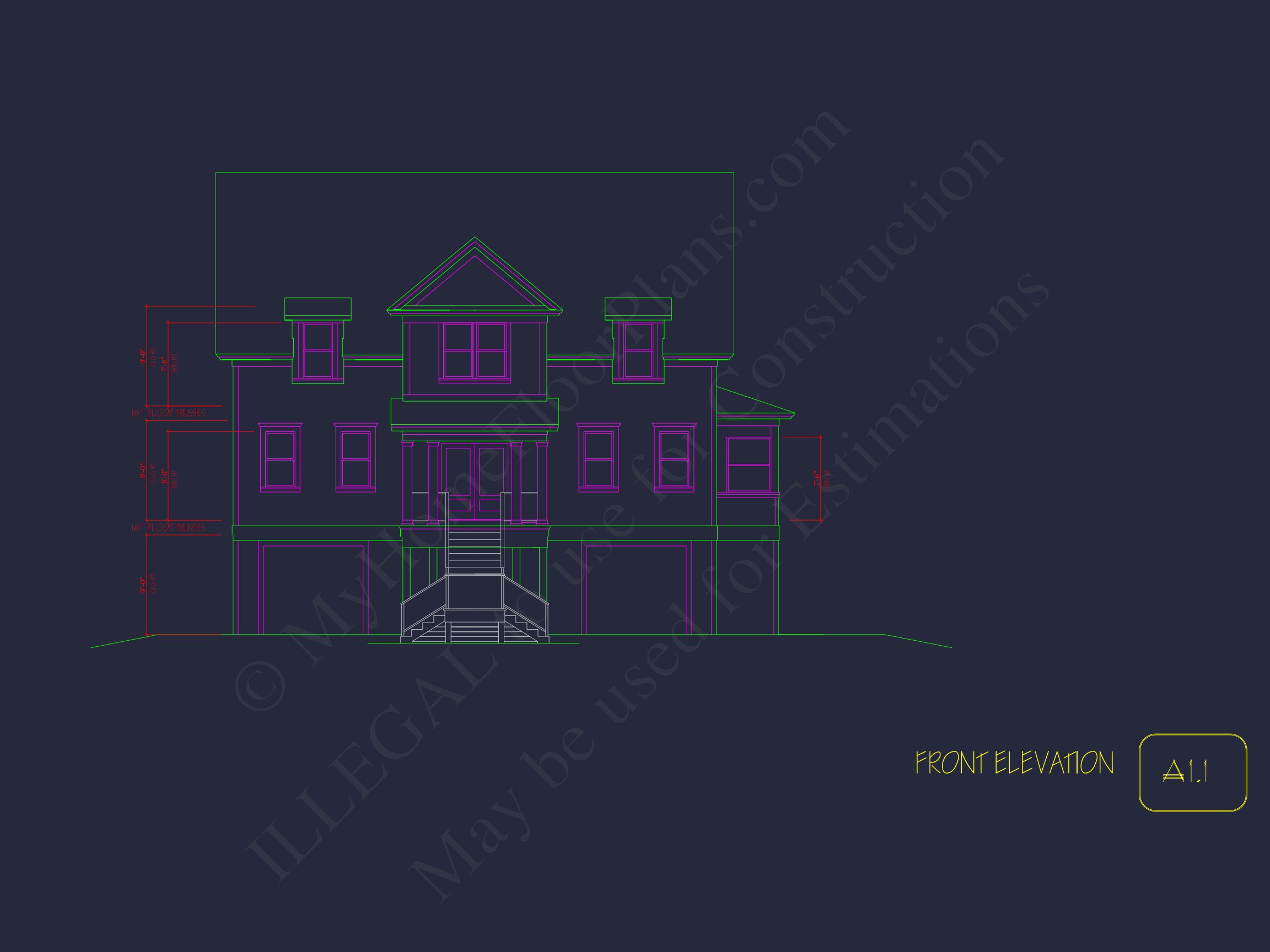 Modern Coastal house Plan with 2 Floors,3 Bedrooms,& CAD Designs