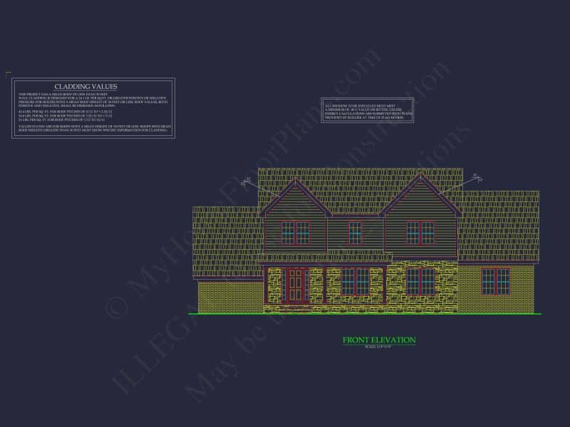 Modern Colonial Revival house Plan with Detailed Floor Designs