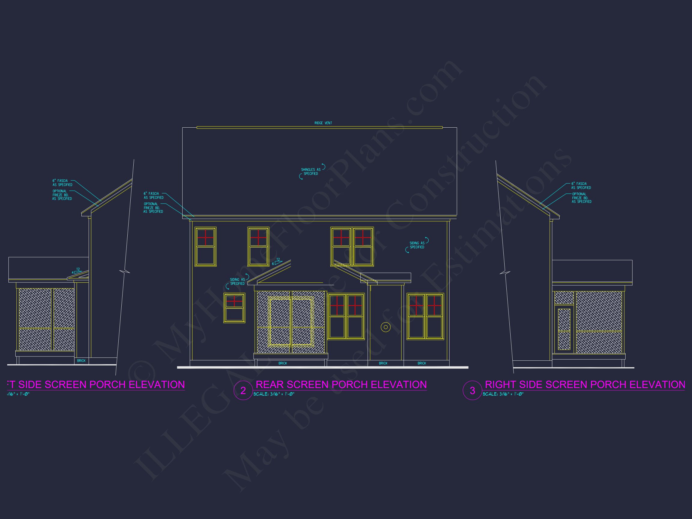 Modern Craftsman house Floor Plan Blueprint for 2.5 Story Designs