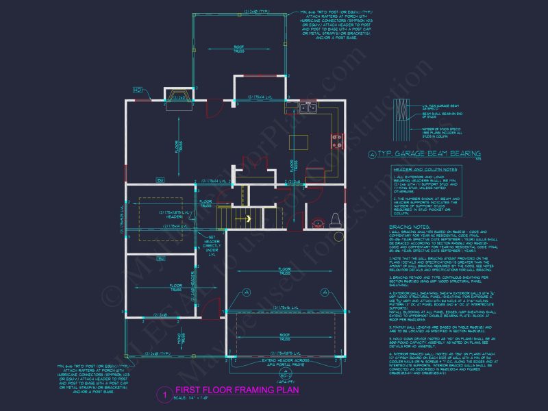Modern Craftsman house Floor Plan Blueprint for 2.5 Story Designs