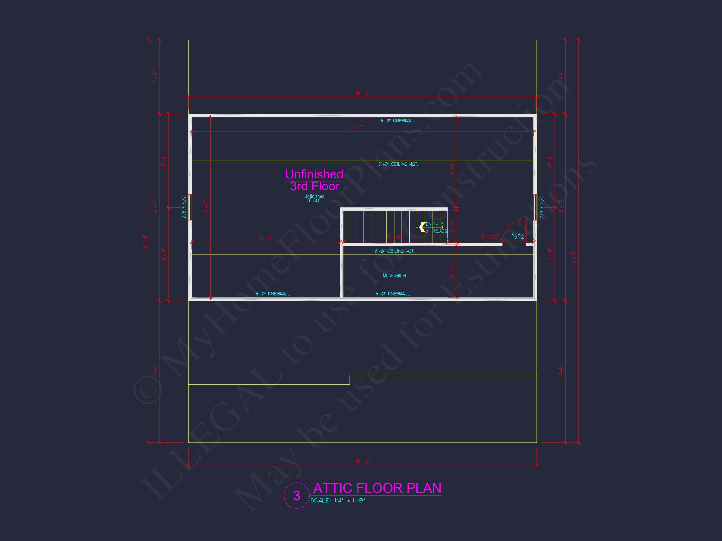Modern Craftsman house Floor Plan Blueprint for 2.5 Story Designs