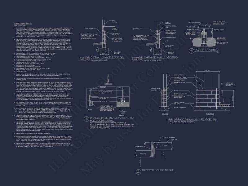 Modern Craftsman house Floor Plan: Detailed CAD & Blueprint Designs