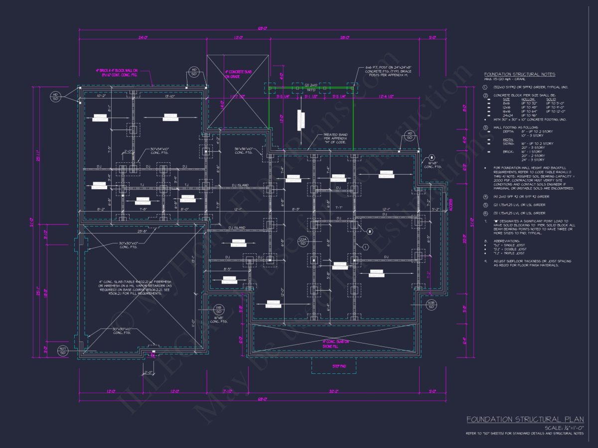Modern Craftsman house Floor Plan: Detailed CAD & Blueprint Designs