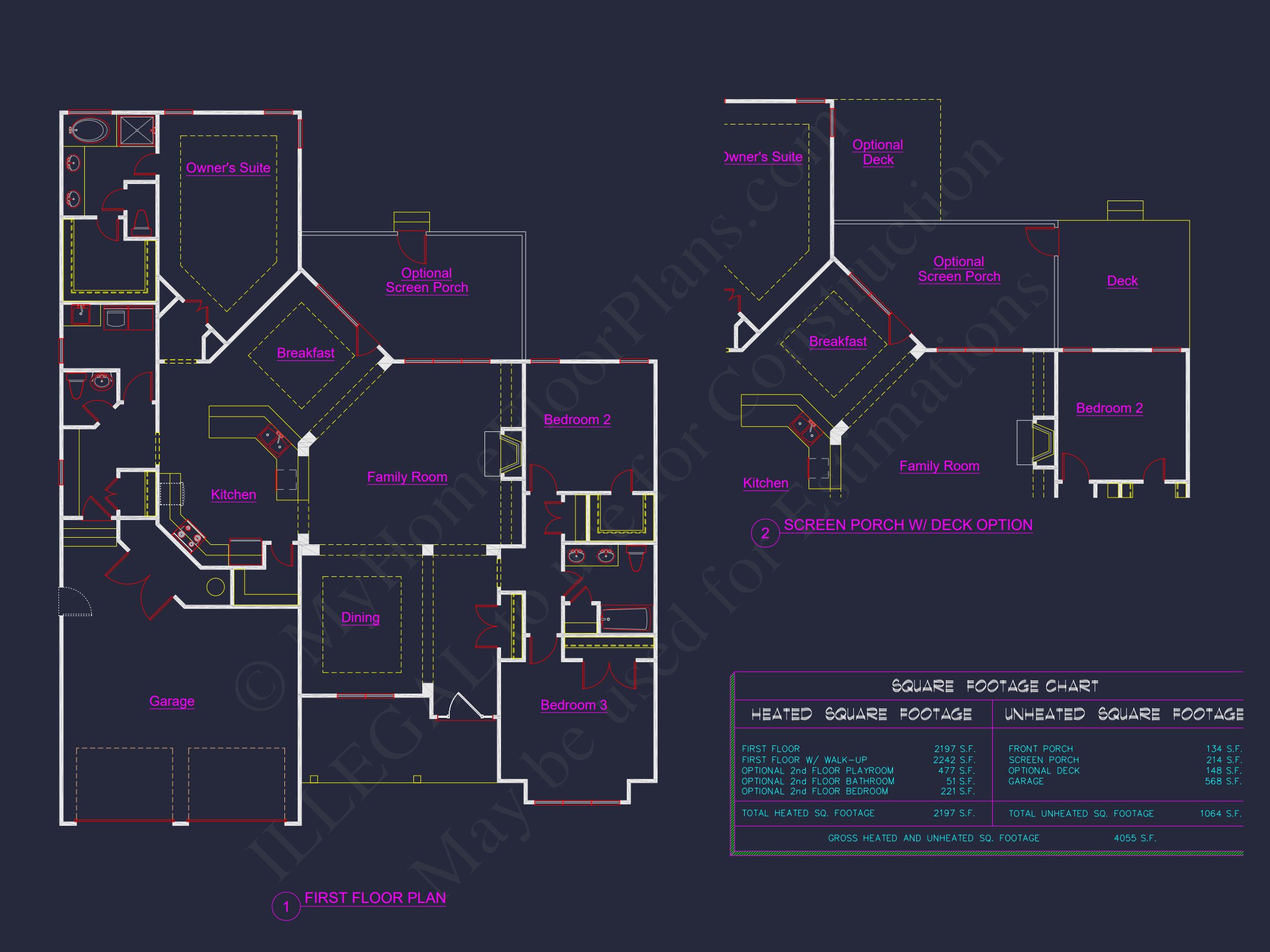 Modern Craftsman house Floor Plan with CAD and Designs