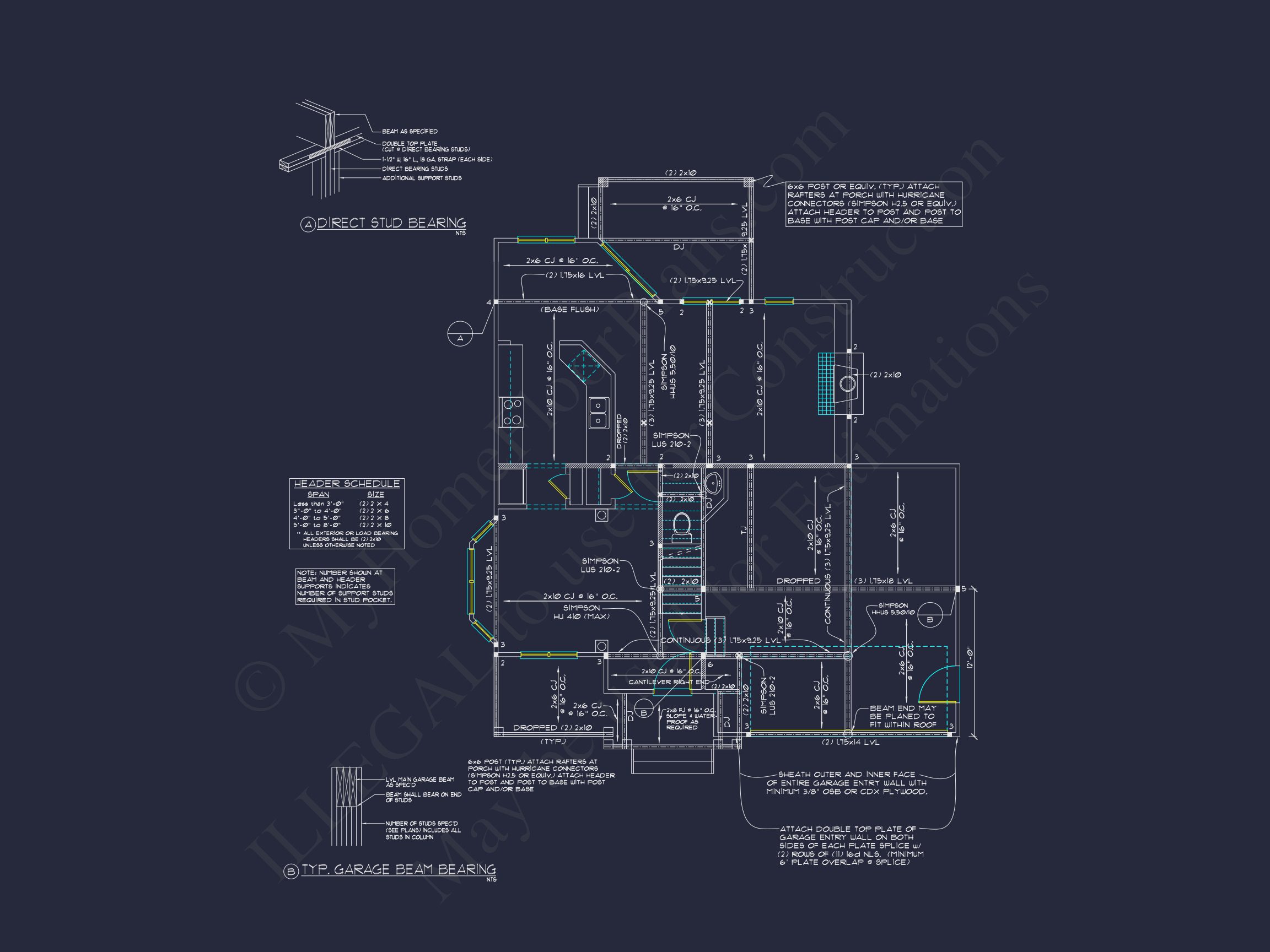 Modern Craftsman house Plan: 2-Story Floor Plan & CAD Designs